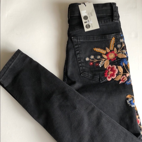 Tophop Floral Embroidered Jamie Jeans - Picture 5 of 5